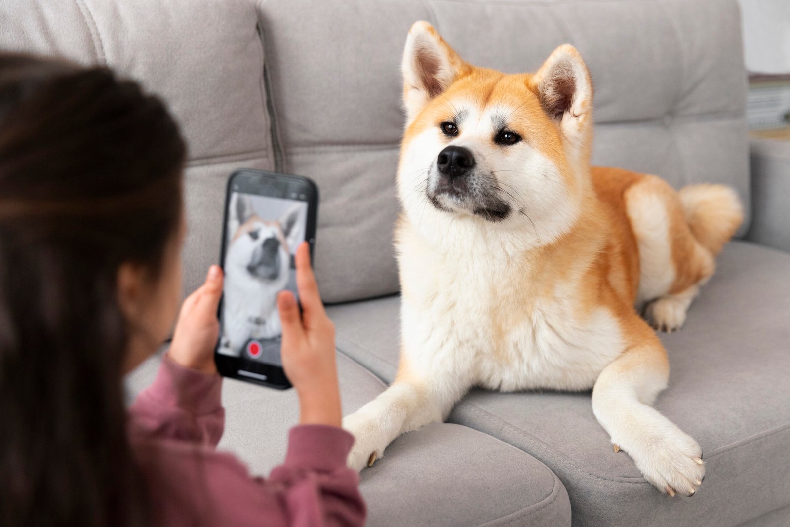 AI-powered pet care solutions analyzing a dog’s mood using photo recognition technology