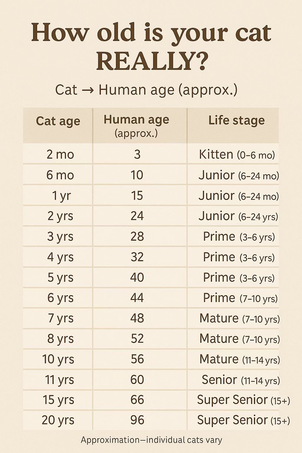 cat years chart